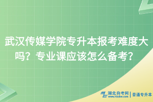 武汉传媒学院专升本报考难度大吗？专业课应该怎么备考？