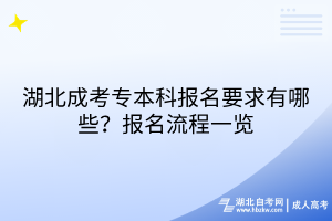 湖北成考专本科报名要求有哪些？报名流程一览