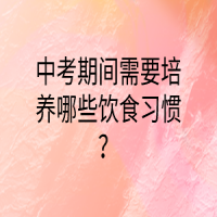 中考期间需要培养哪些饮食习惯？
