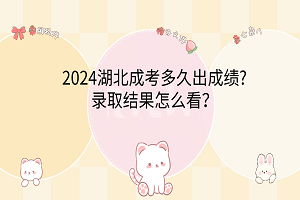 2024湖北成考多久出成绩?录取结果怎么看？