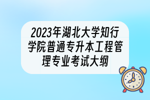 2023年湖北大学知行学院普通专升本工程管理专业考试大纲