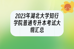 2023年湖北大学知行学院普通专升本考试大纲汇总
