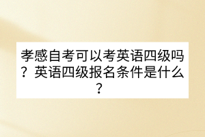 孝感自考可以考英语四级吗？英语四级报名条件是什么？