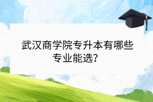 武汉商学院专升本有哪些专业能选？