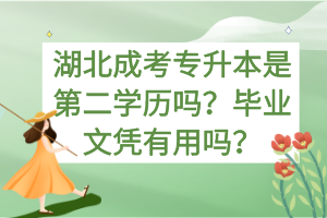 湖北成考专升本是第二学历吗？毕业文凭有用吗？