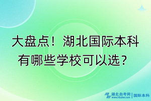 大盘点！湖北国际本科有哪些学校可以选？
