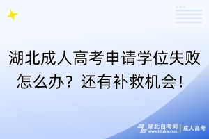 湖北成人高考申请学位失败怎么办？还有补救机会！
