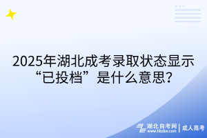 2025年湖北成考录取状态显示“已投档”是什么意思？