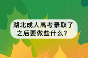 湖北成人高考录取了之后要做些什么？