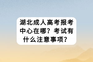 湖北成人高考报考中心在哪？考试有什么注意事项？