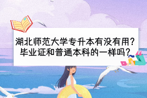 湖北师范大学专升本有没有用？毕业证和普通本科的一样吗？
