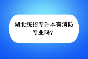 湖北统招专升本有消防专业吗？