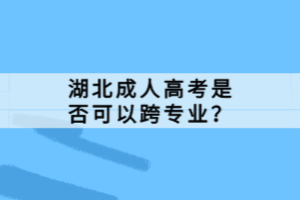 湖北成人高考是否可以跨专业？