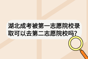 湖北成考被第一志愿院校录取可以去第二志愿院校吗？