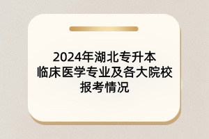 2024年湖北专升本临床医学专业及各大院校报考情况