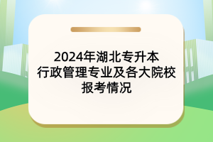 2024年湖北专升本行政管理专业及各大院校报考情况