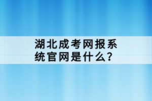 湖北成考网报系统官网是什么？