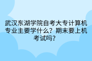 武汉东湖学院自考大专计算机专业主要学什么？期末要上机考试吗？