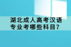 湖北成人高考汉语专业考哪些科目？