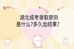 湖北成考录取原则是什么?多久出结果？