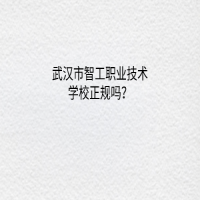 武汉市智工职业技术学校正规吗？