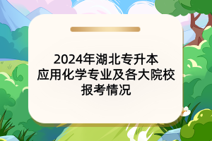 2024年湖北专升本应用化学专业及各大院校报考情况
