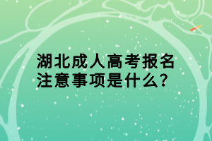 湖北成人高考报名注意事项是什么？