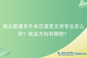 湖北普通专升本汉语言文学专业怎么样？就业方向有哪些？
