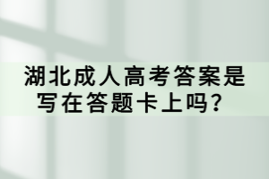 湖北成人高考答案是写在答题卡上吗？