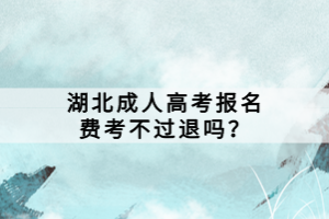 湖北成人高考报名费考不过退吗？