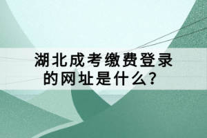 湖北成考缴费登录的网址是什么？