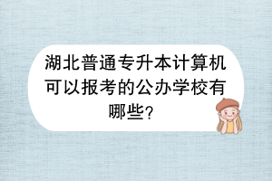湖北普通专升本计算机可以报考的公办学校有哪些？
