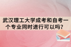 武汉理工大学成考和自考一个专业同时进行可以吗？