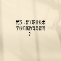 武汉市智工职业技术学校归属教育局管吗？