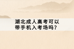 湖北成人高考可以带手机入考场吗？