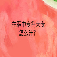 在职中专升大专怎么升？