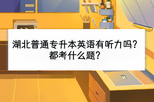 湖北普通专升本英语有听力吗？都考什么题？