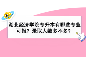湖北经济学院专升本有哪些专业可报？录取人数多不多？