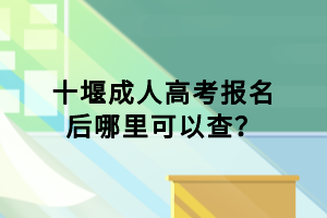 十堰成人高考报名后哪里可以查？