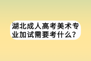 湖北成人高考美术专业加试需要考什么？