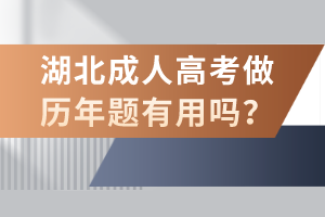 湖北成人高考做历年题有用吗？