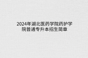 2024年湖北经济学院法商学院普通专升本招生简章