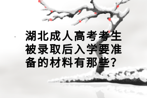湖北成人高考考生被录取后入学要准备的材料有那些？