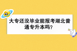 大专还没毕业能报考湖北普通专升本吗？
