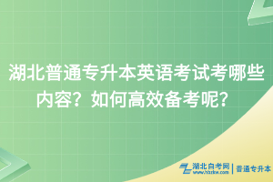 湖北普通专升本英语考试考哪些内容？如何高效备考呢？