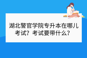 湖北警官学院专升本在哪儿考试？考试要带什么？