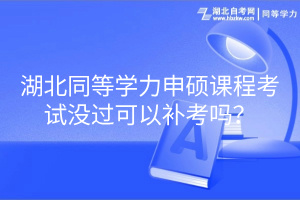 湖北同等学力申硕课程考试没过可以补考吗？