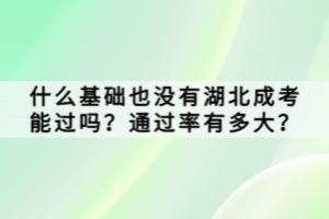 什么基础也没有湖北成考能过吗？通过率有多大？