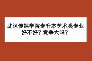 武汉传媒学院专升本艺术类专业好不好？竞争大吗？