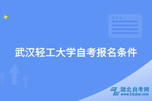 武汉轻工大学自考报名时间
